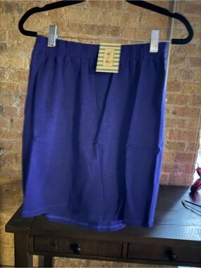 Classic Royal Blue Elastic-Waist Skirt